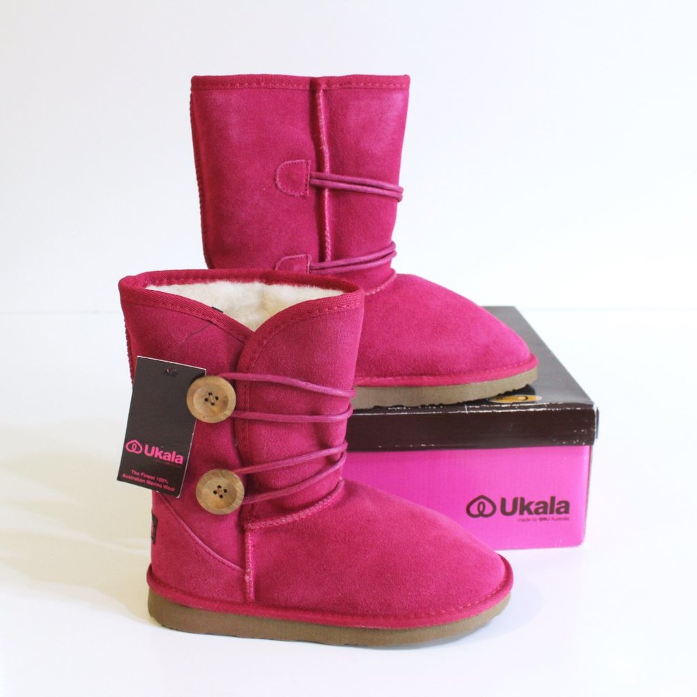 Ukala by Emu Girl's Pink Suede Boots Youth Size 3